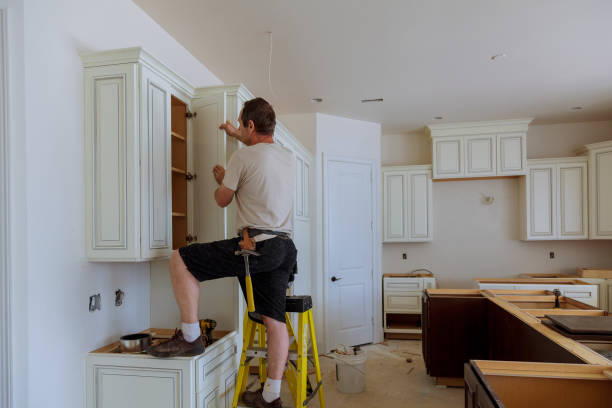 Kitchen island installation in Marine On Saint Croix by JMT Kitchen Cabinet